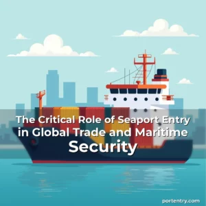 Artistic representation for The Critical Role of Seaport Entry in Global Trade and Maritime Security